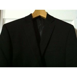 CALVIN KLEIN MENS NEW BLACK 100%WOOL SPORT COAT JACKET BLAZER SIZE: 40 L
